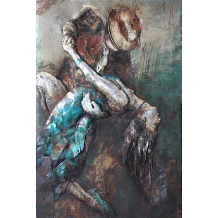 Solid Storage Supplies Primo Mixed Media Hand Painted Iron Wall Sculpture - Ballroom Dancers SO2960505